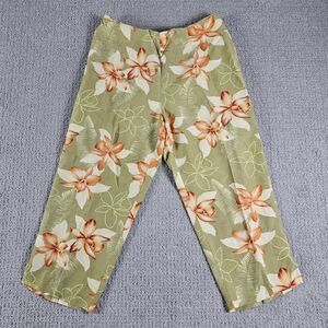 Tommy Bahama Floral Hawaiian Capri Pants‎ Silk Blend Womens Size 4 Green